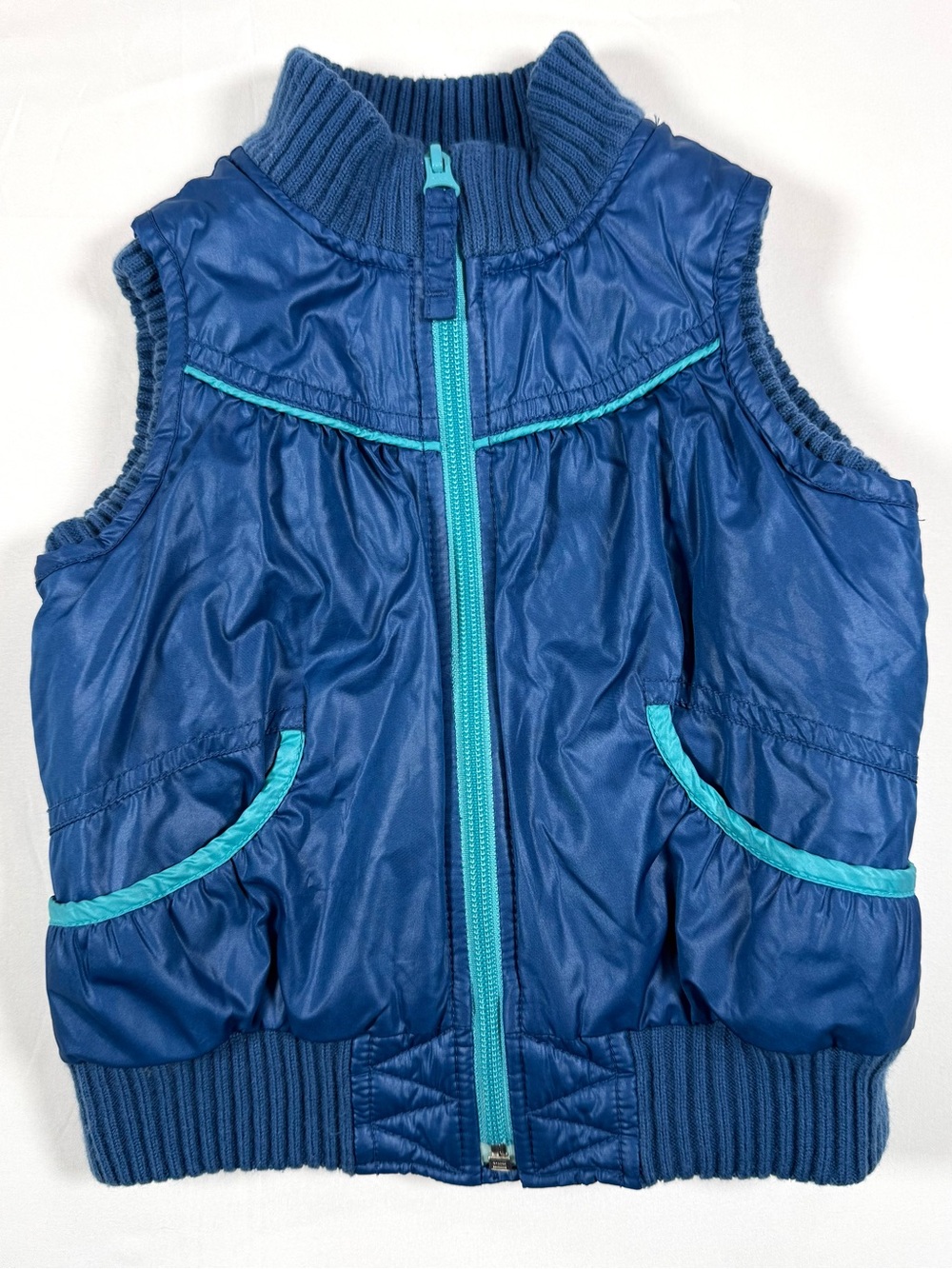 VINTAGE OLD NAVY Girls Puffer Vest 3T Y2K 2008 Retro Sporty Winter Nostalgic
